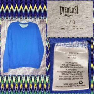 Everlast brand Royal Blue Unisex Soft Knit Sweatshirt Sz Large